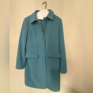 Kenneth Cole Women's 3/4 Length Turquoise Blue Pea Coat